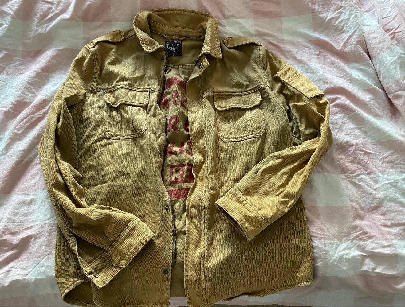 Jeansjacke von Review, leichte Batik-Optik