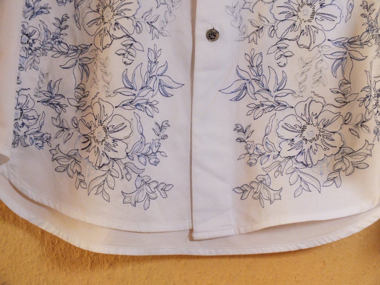 Designer Hemd Herren Robert Graham Euro Fit weiß mit Stickerei