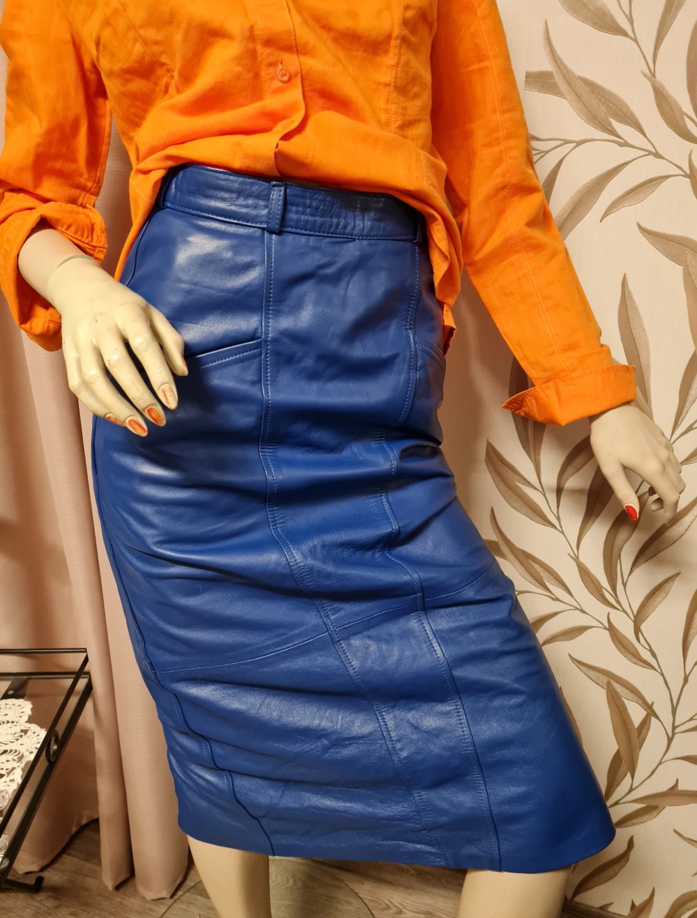 Lederrock blau