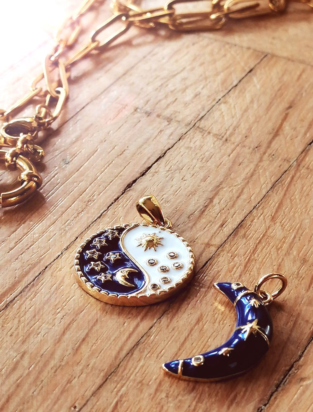Kette Edelstahl Emaille Zirkonia