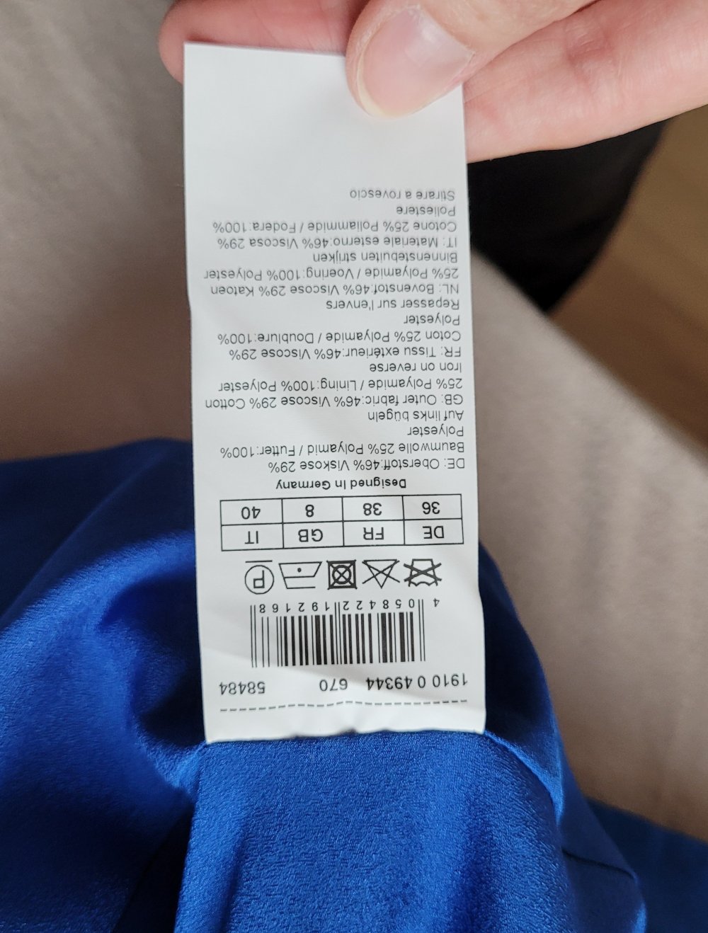 Hallhuber kleid spitzenkleid s 36 blau königsblau