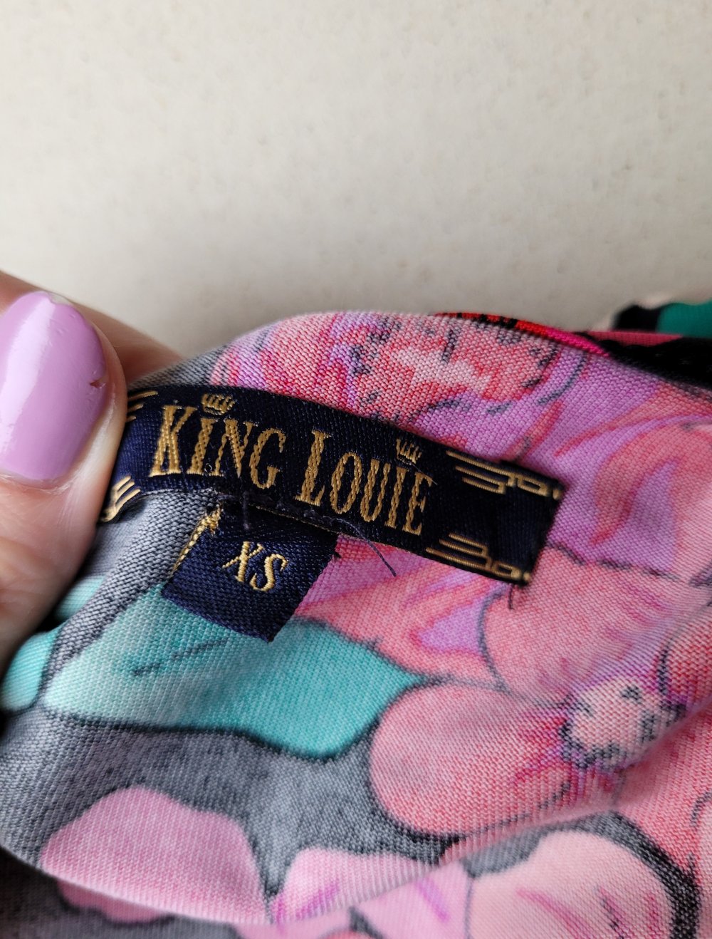 king louie kleid xs neuwertig wickeloptik