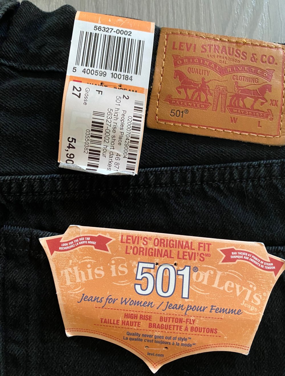 Levi‘s 501 Shorts Schwarz GR 27
