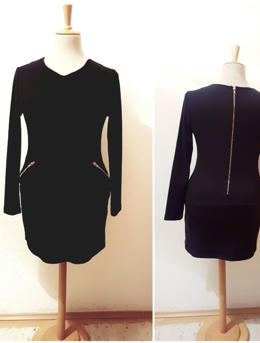 neues Schwarzes kleid mit Reißverschluss