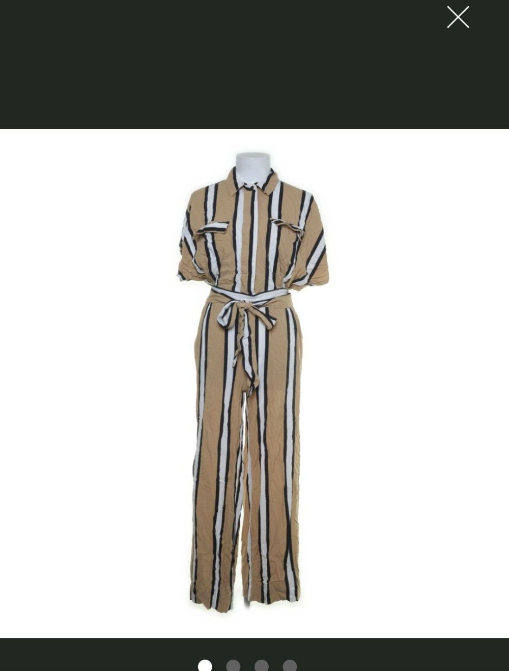 jumpsuit Braun weiß Schwarz gestreift