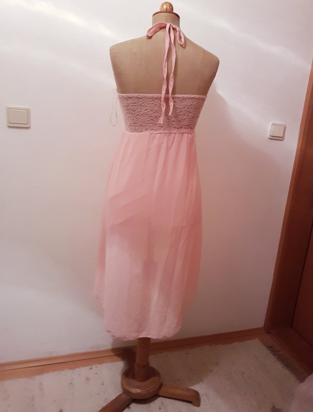 neues rosa vokuhila kleid vorne kurz hinten lang
