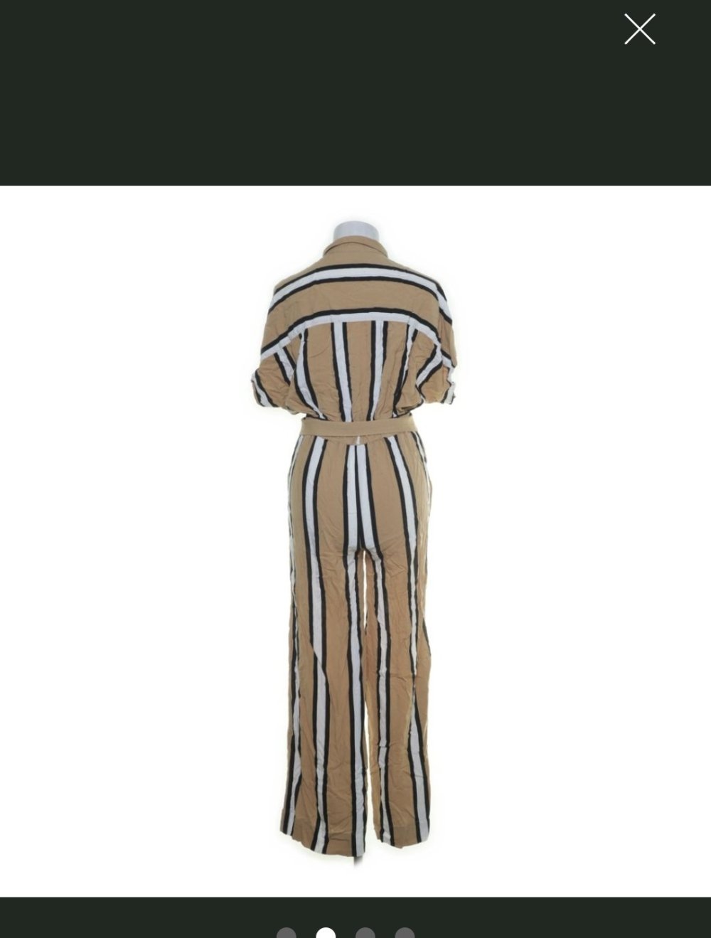 jumpsuit Braun weiß Schwarz gestreift