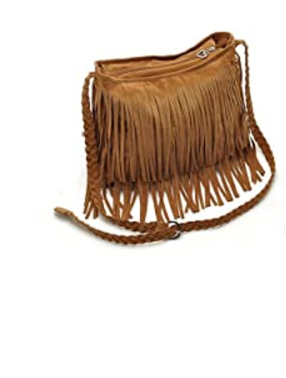 braune fransen tasche