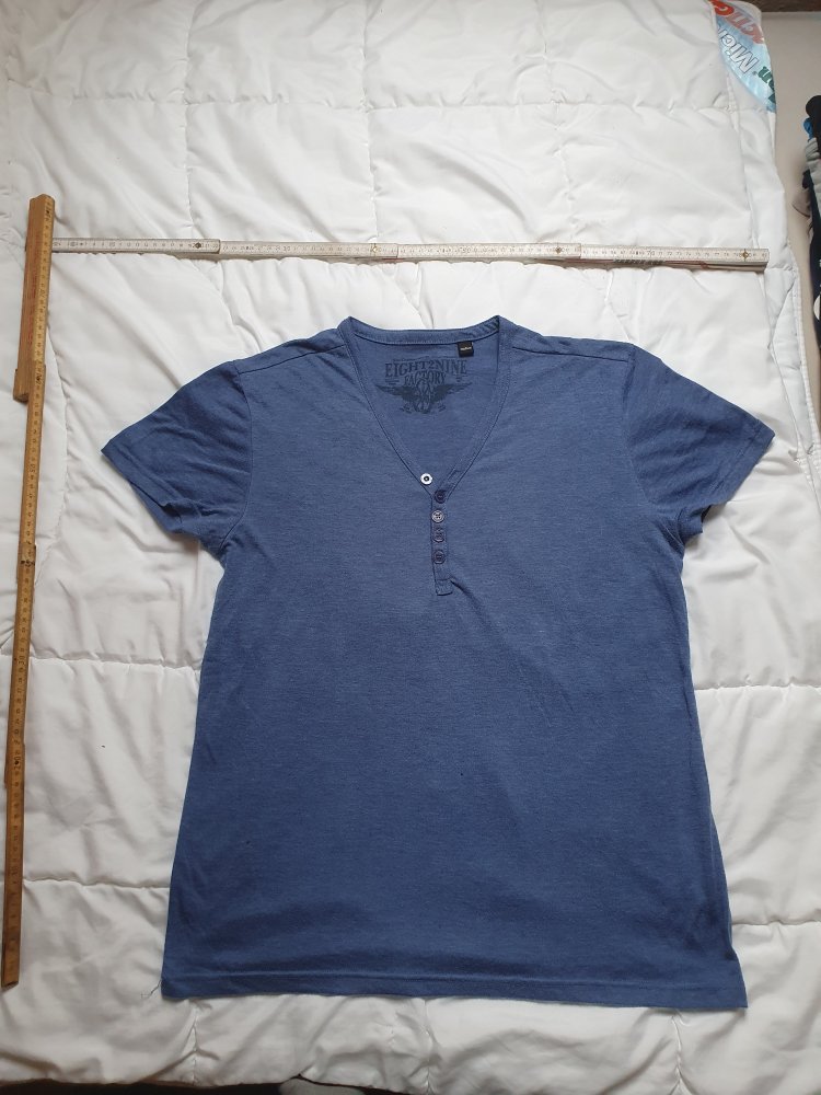 Eight2Nine T-Shirt blau M sommer V-Ausschnitt 