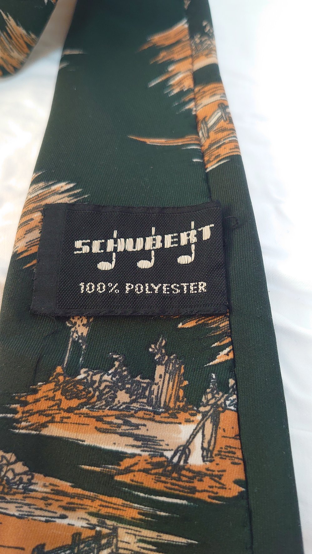 Krawatte Schlips Vintage Retro grün Schubert