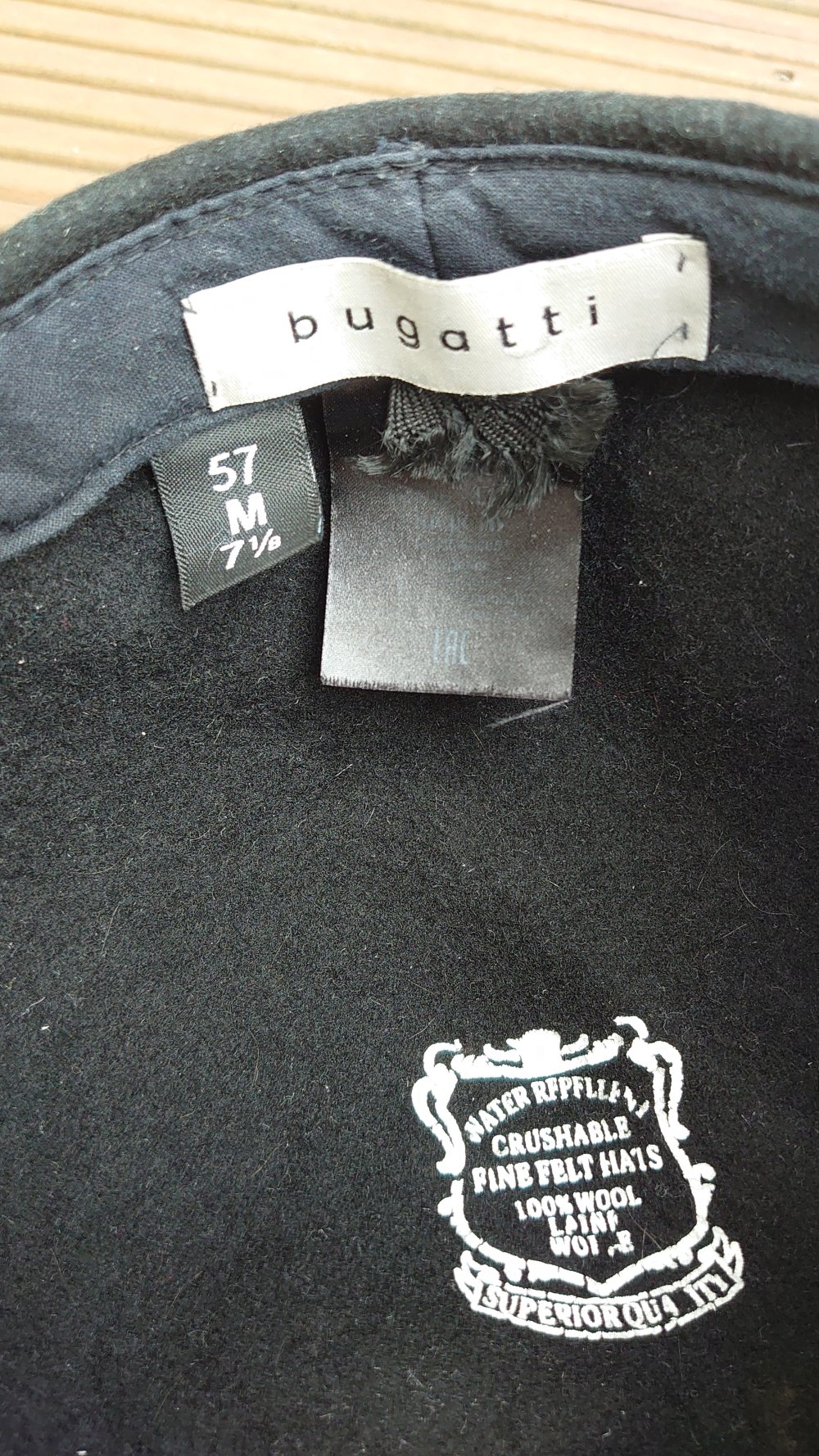Hut Mütze  Bugatti  Schwarz  Wolle  Größe 57 / M 
