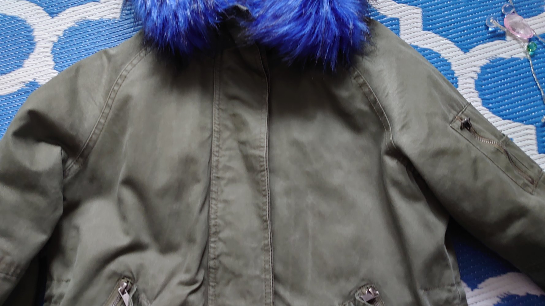 Parka Jacke Mantel kakhi grün blau Größe s S'West