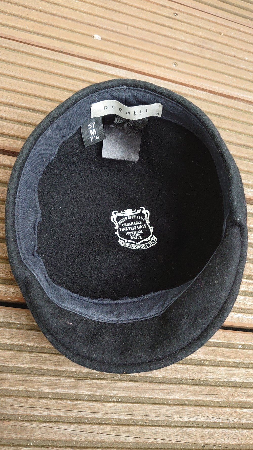 Hut Mütze  Bugatti  Schwarz  Wolle  Größe 57 / M 