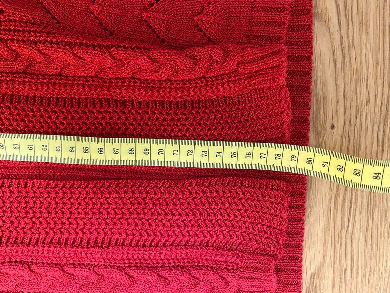 Lange Weste Strickweste Größe 40 Rot Vinatge