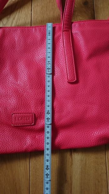 Handtasche  L.Credi Korallrot YK2 Vintage 43 cm Breit x 26 cm Hoch