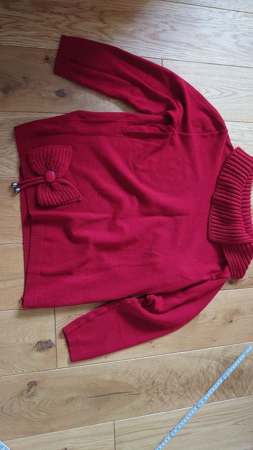 Pullover Vintage retro rot Schleife Größe xl