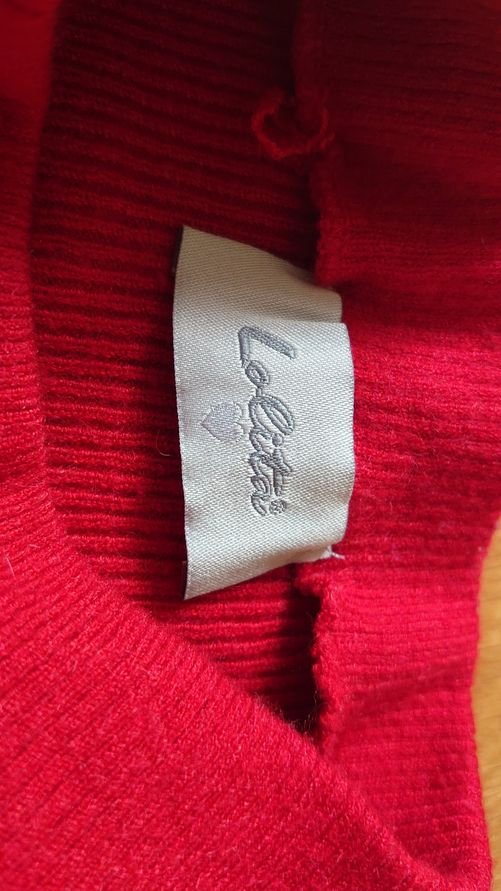 Pullover Lolita Knöpfe rot  Größe 38 / 40 