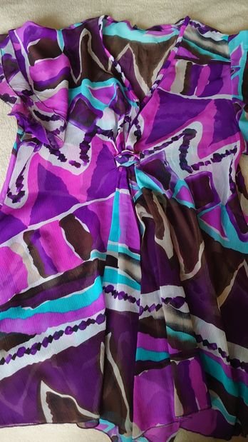 Shirt Bluse Alison Paris Sommer Frühling bunt YK2 Festival Hippie Boho Größe 40