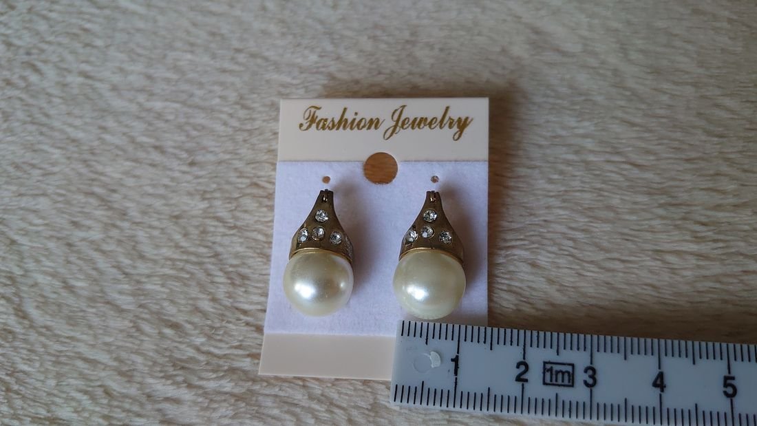 Ohrringe Ohrstecker Fashion Jewelry gold Perle Glitzer
