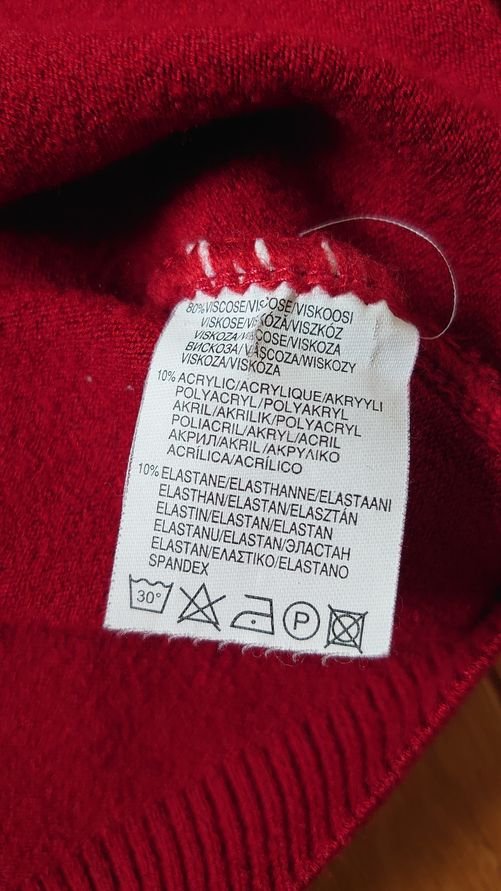 Pullover Vintage retro rot Schleife Größe xl