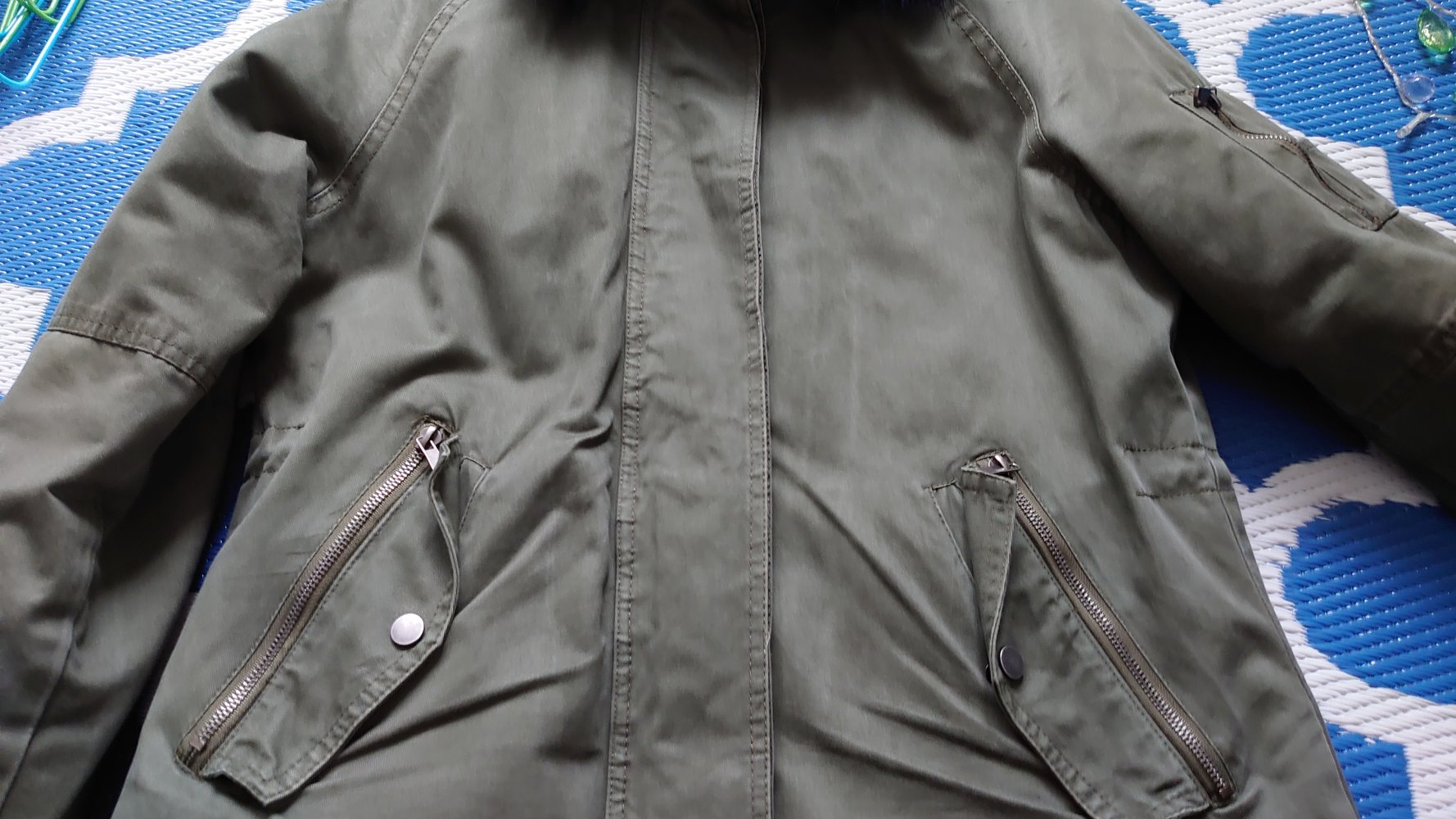 Parka Jacke Mantel kakhi grün blau Größe s S'West