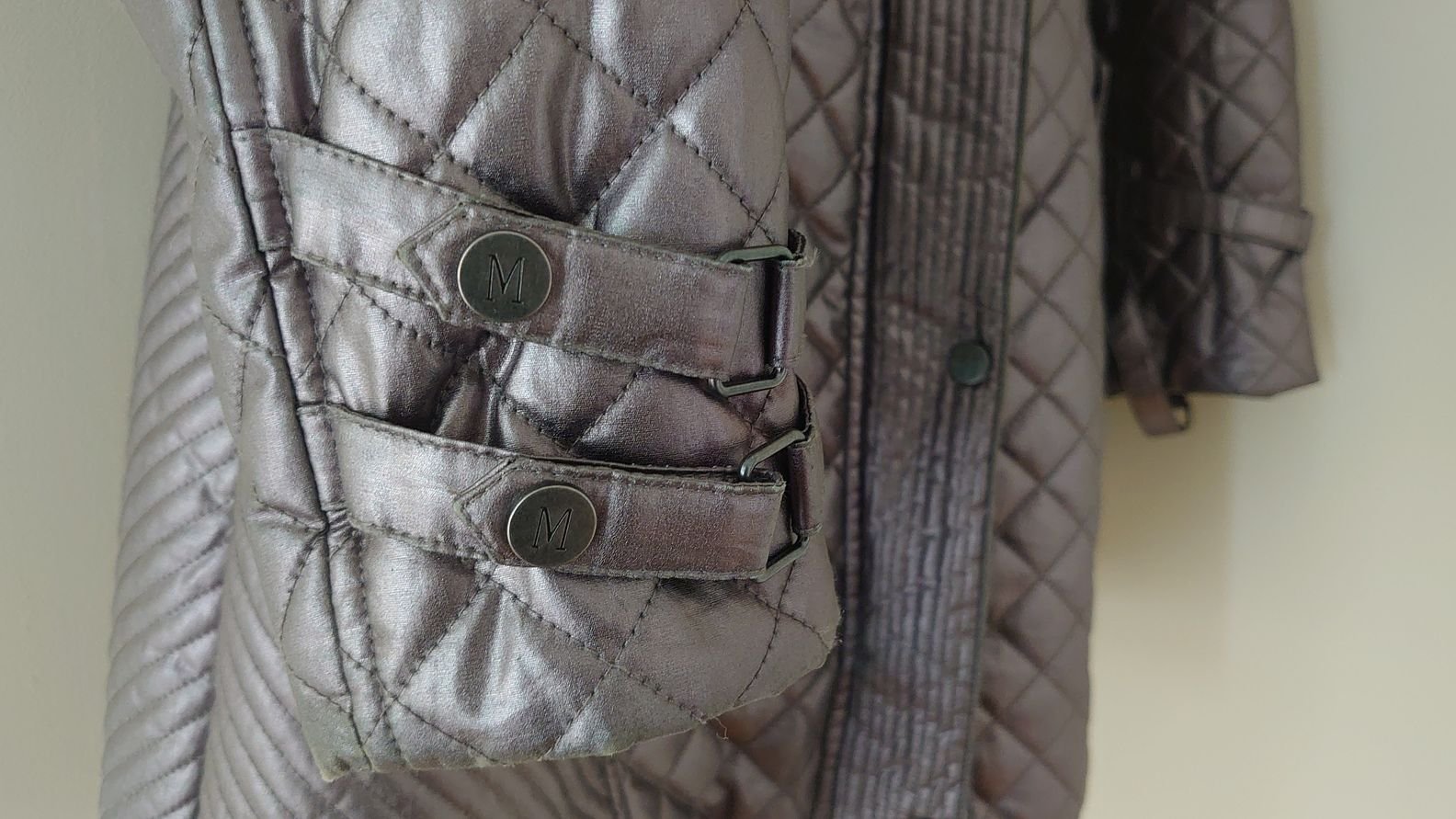 Jacke Madeleine  Größe 40  silber grau metallic rosa YK2 abnehmbare Kapuze