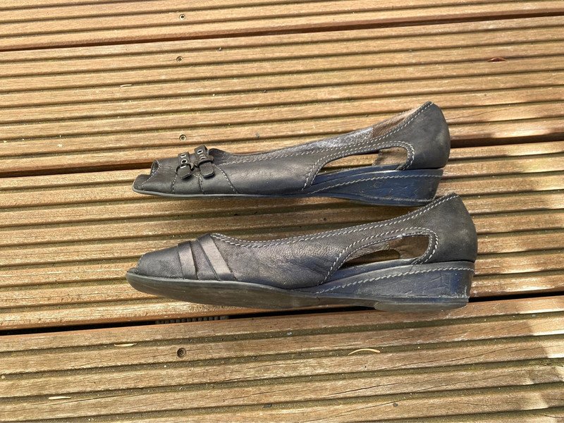 Schuhe Sandalen Sommer Frühling Tamaris Größe 41 Schwarz Leder 