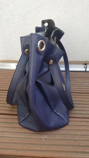 Tasche Handtasche L.Credi Munich blau gold