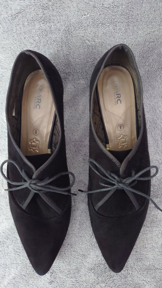 Schuhe Absatzschuhe Leder Wildleder Marc Art of Walking schwarz Größe 8 (41) 