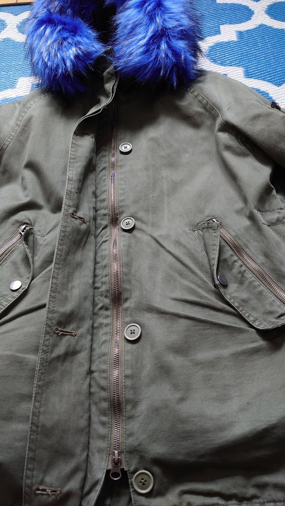 Parka Jacke Mantel kakhi grün blau Größe s S'West
