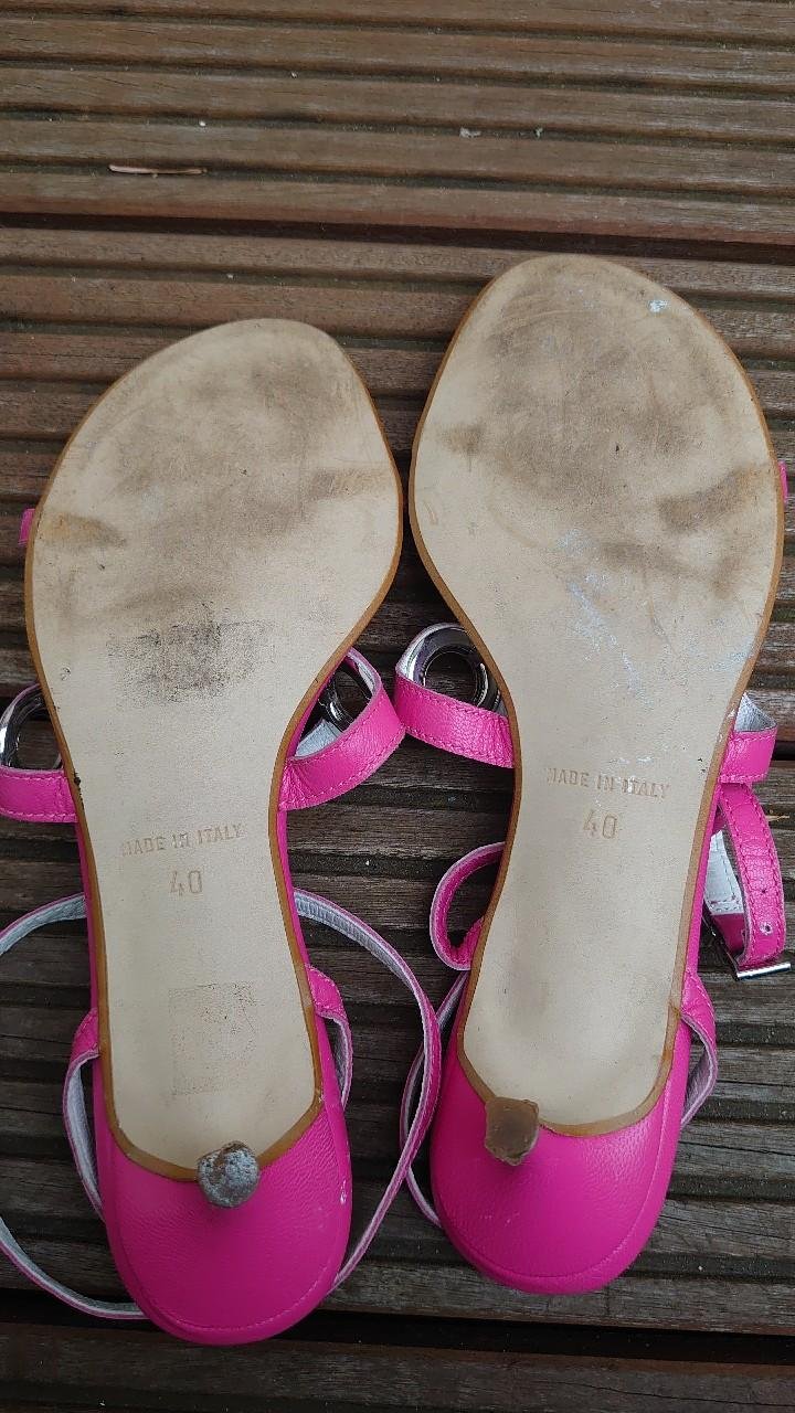 Schuhe Sandalen Absatzschuhe Alba Moda Sommer Frühling pink silber Nieten Riemschen Größe 40 Made in Italy 