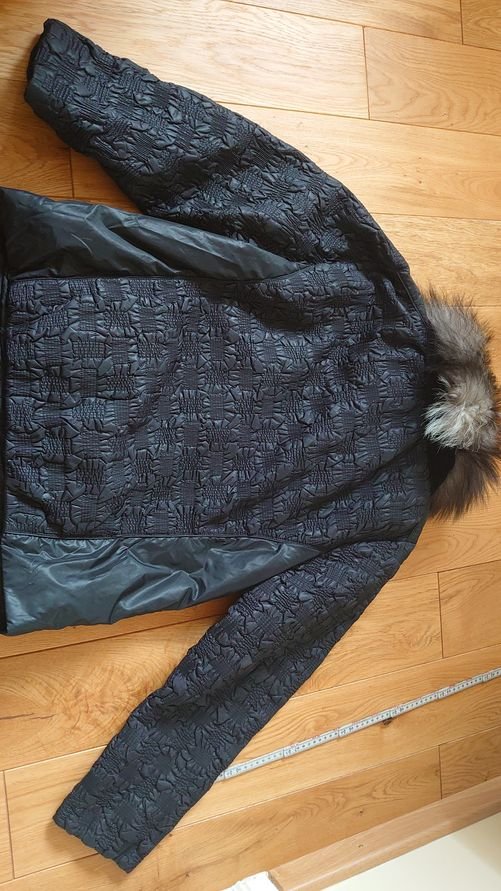 Jacke Frühling Fell Vintage YK2 schwarz braun dünne Jacke Größe 40/42 