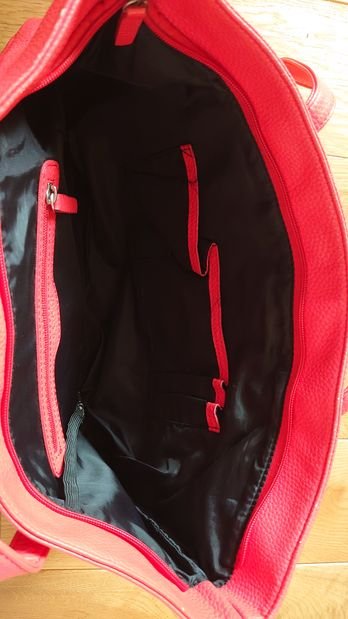 Handtasche  L.Credi Korallrot YK2 Vintage 43 cm Breit x 26 cm Hoch