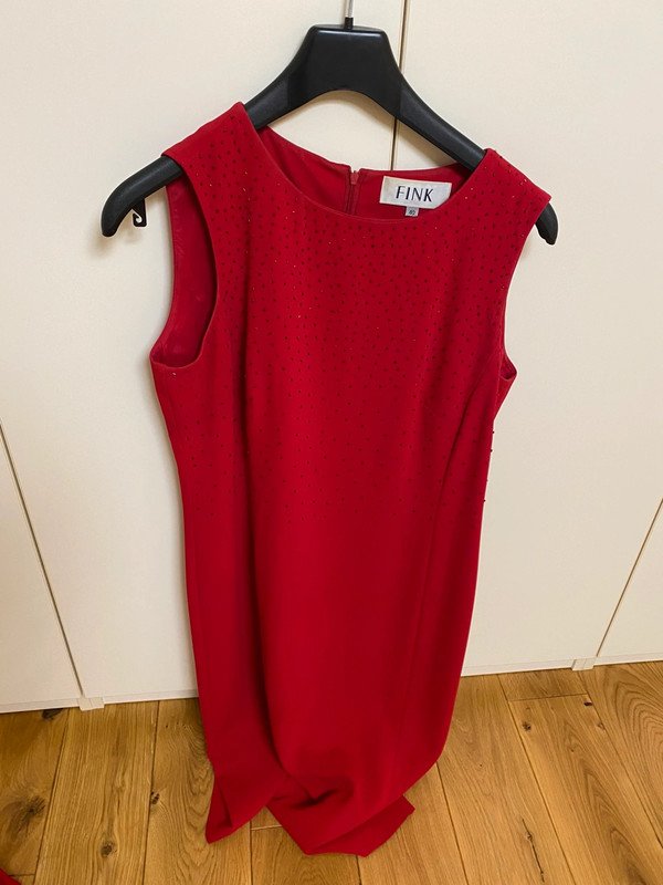 Kostüm Kleid und Blazer mit Perlen bestickt Marke FINK Größe 40