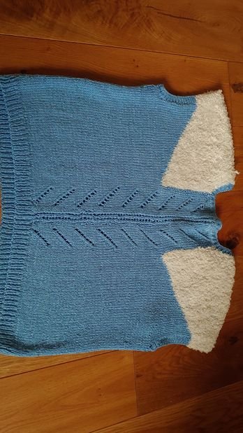 Pullunder Pullover ohne Arm blau weiß Vintage retro Größe 40 