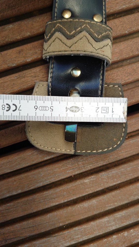 Gürtel Vintage Retro Schwarz Grün Kaki Gold 81 cm