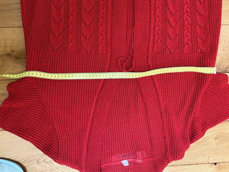 Lange Weste Strickweste Größe 40 Rot Vinatge