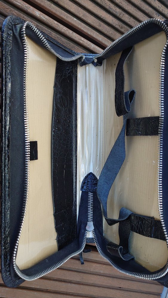 Tasche Kosmetiktasche Organizer Aufbewahrung Vintage Retro Schwarz ca 14 cm Tief ca 27 cm Breit ca 5 cm Hoch