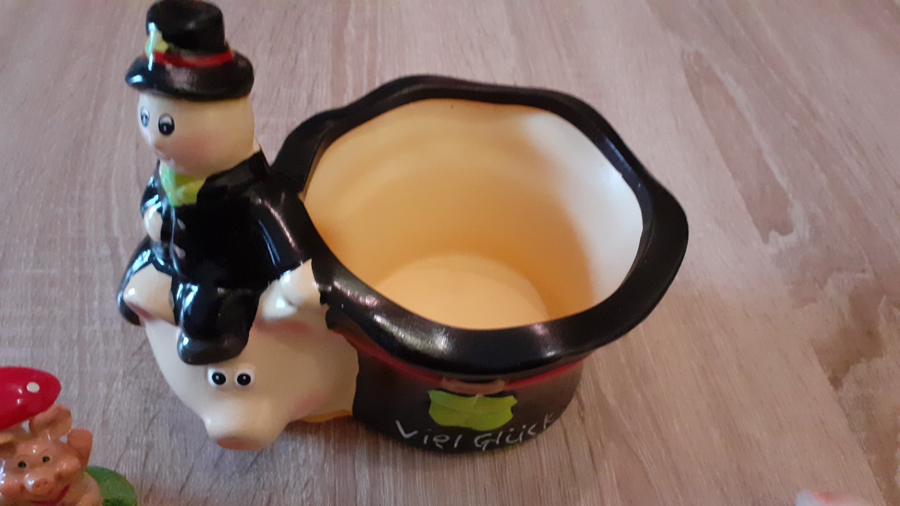 Glücksbringer Schweinchen Blumentopf