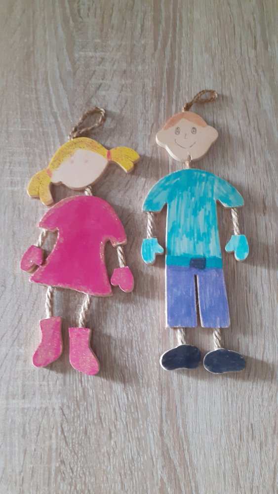 Hängefiguren Mädchen Junge