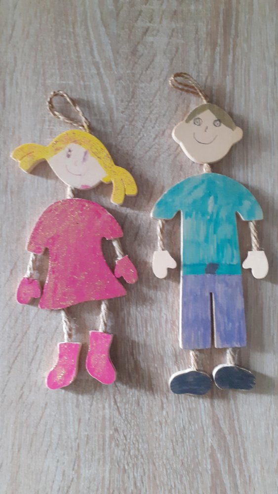 Hängefiguren Mädchen Junge