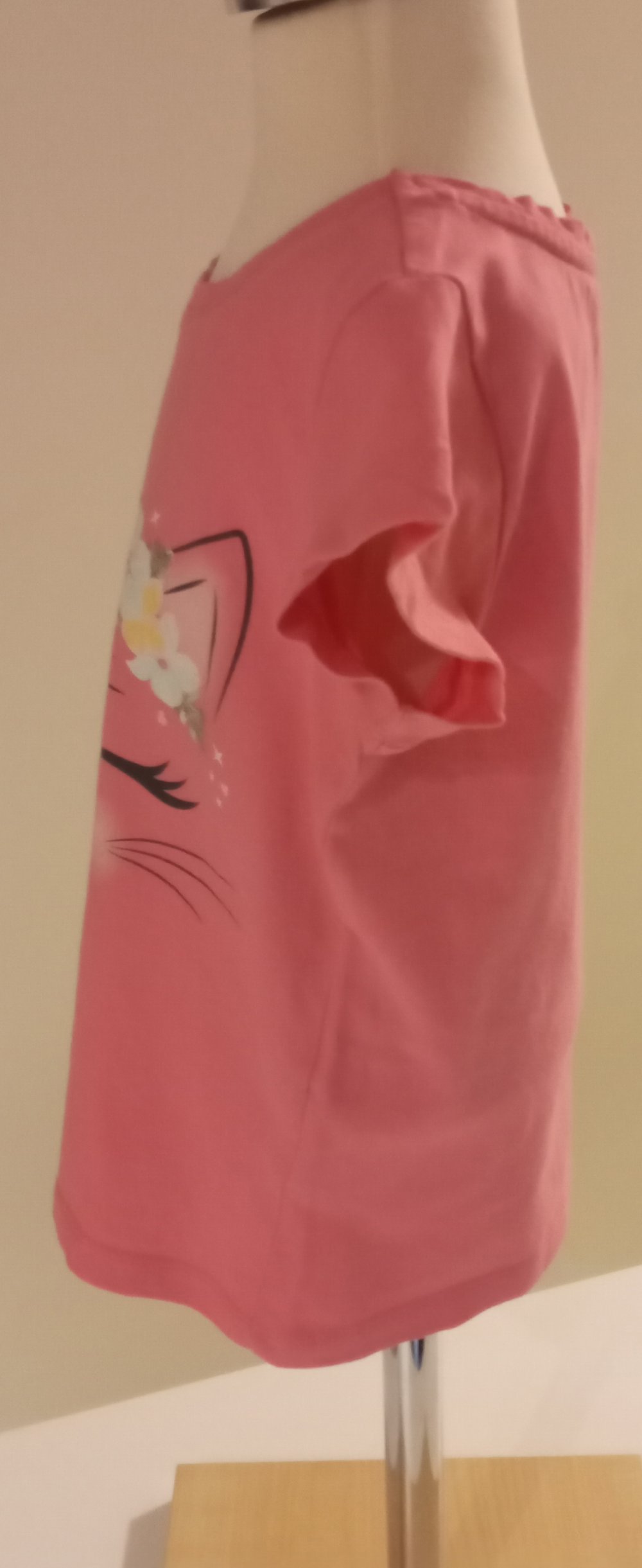 Süßes T-Shirt für Mädchen rosa mit Katzendruck