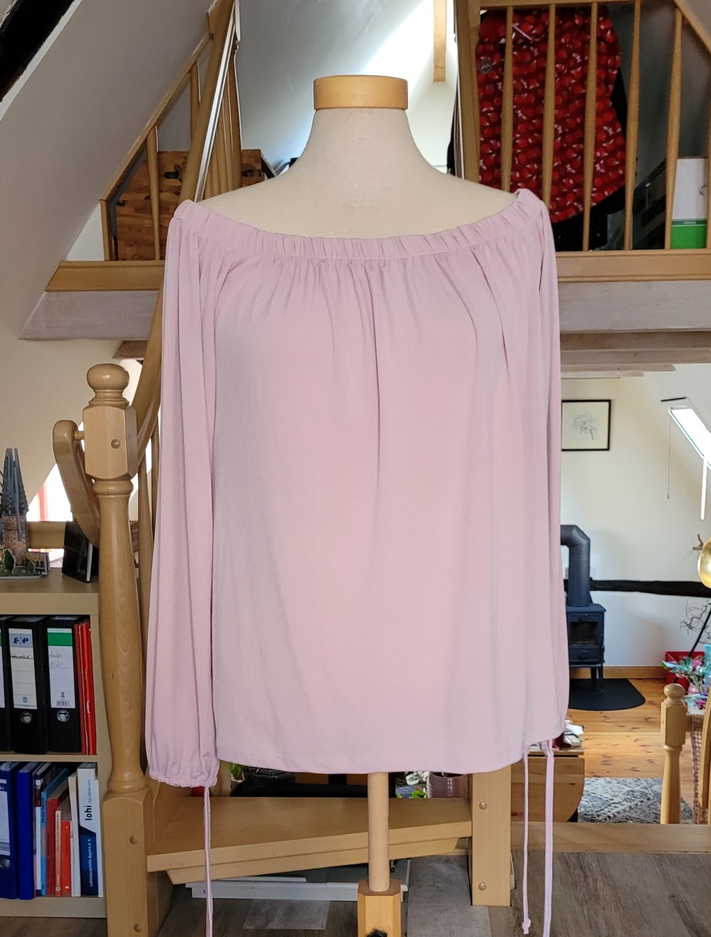 Off Shoulder Bluse Oberteil Could Shoulder Ballonärmel
