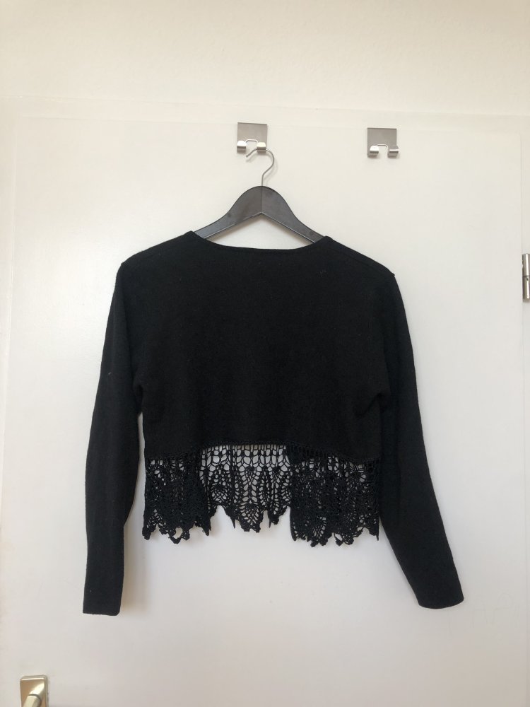 kurze Strickjacke schwarz