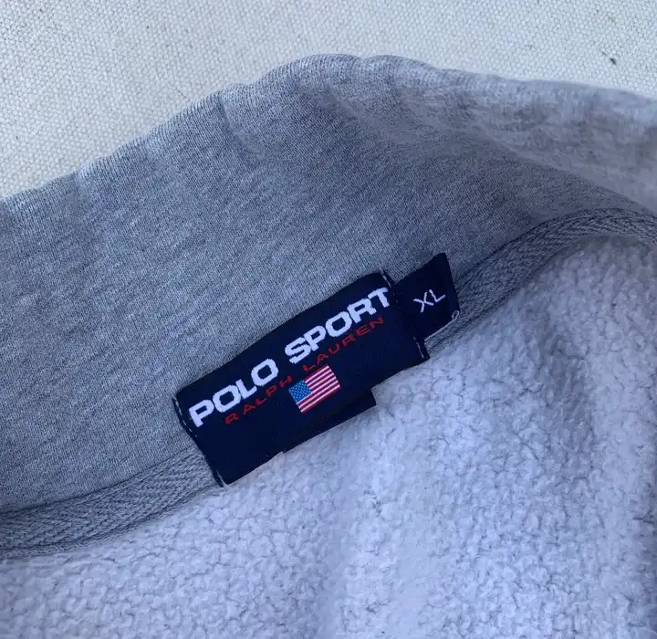 Polo Ralph Lauren 1/4 Zip überdimensioniert Sweatshirt XL Polo Sport Größe Men's XL  Farbe Grau