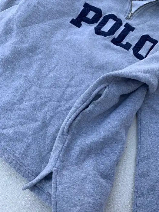 Polo Ralph Lauren 1/4 Zip überdimensioniert Sweatshirt XL Polo Sport Größe Men's XL  Farbe Grau