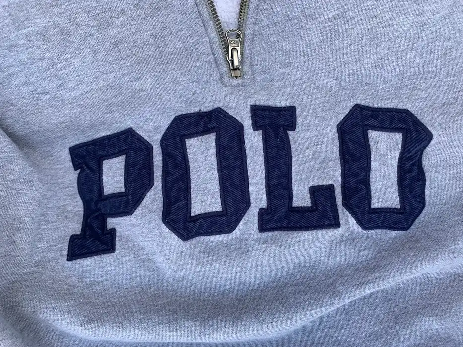 Polo Ralph Lauren 1/4 Zip überdimensioniert Sweatshirt XL Polo Sport Größe Men's XL  Farbe Grau