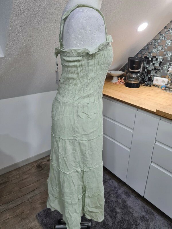 Midi Kleid Sommerkleid Baumwolle hellgrün gr 40, Only NEU Baumwolle