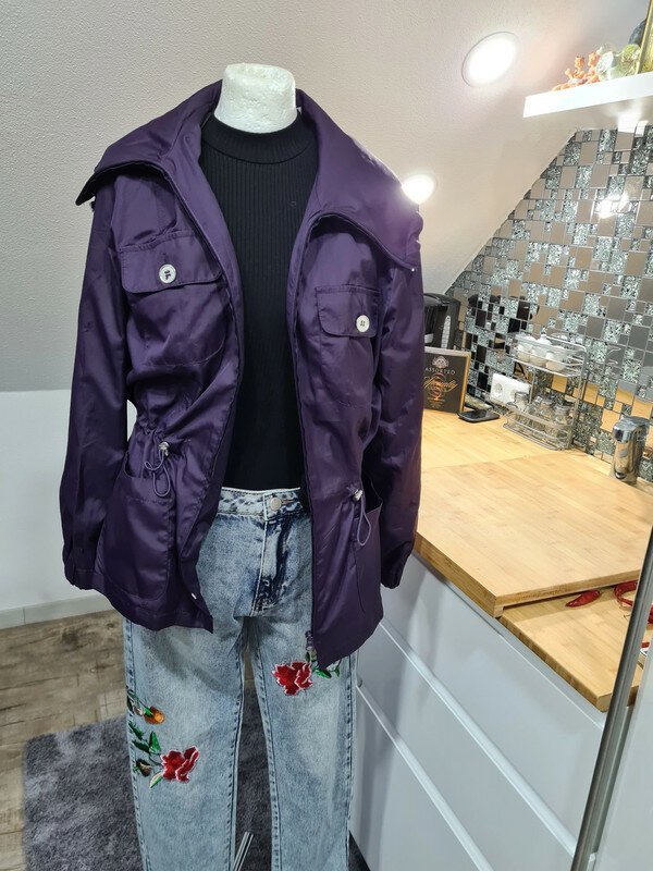 Outdoor Windbreaker Lang Funktionsjacke Gr. 38 dünne Übergangsjacke