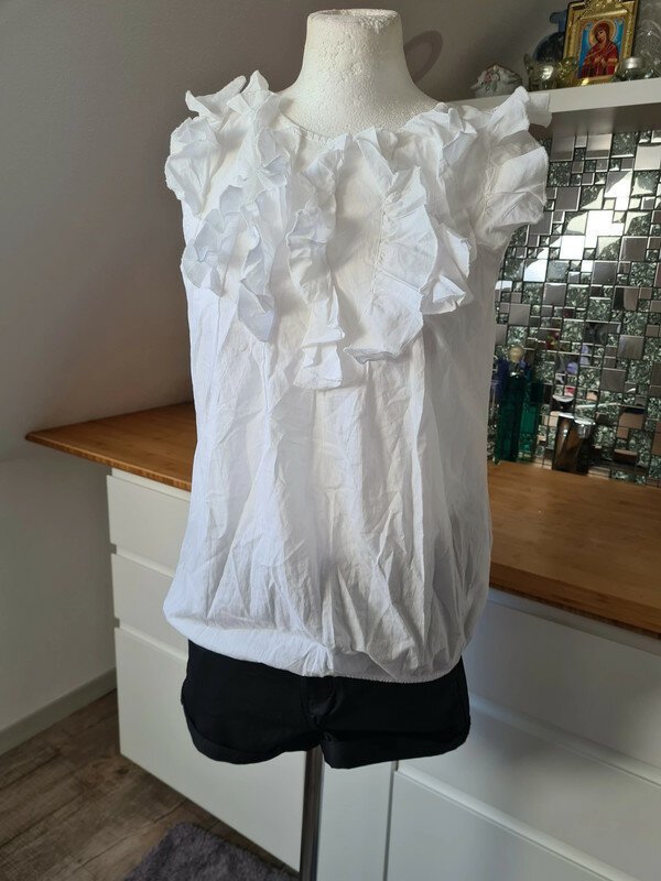 Baumwolle Top Vero Moda weiß Gr. XS-S Volants